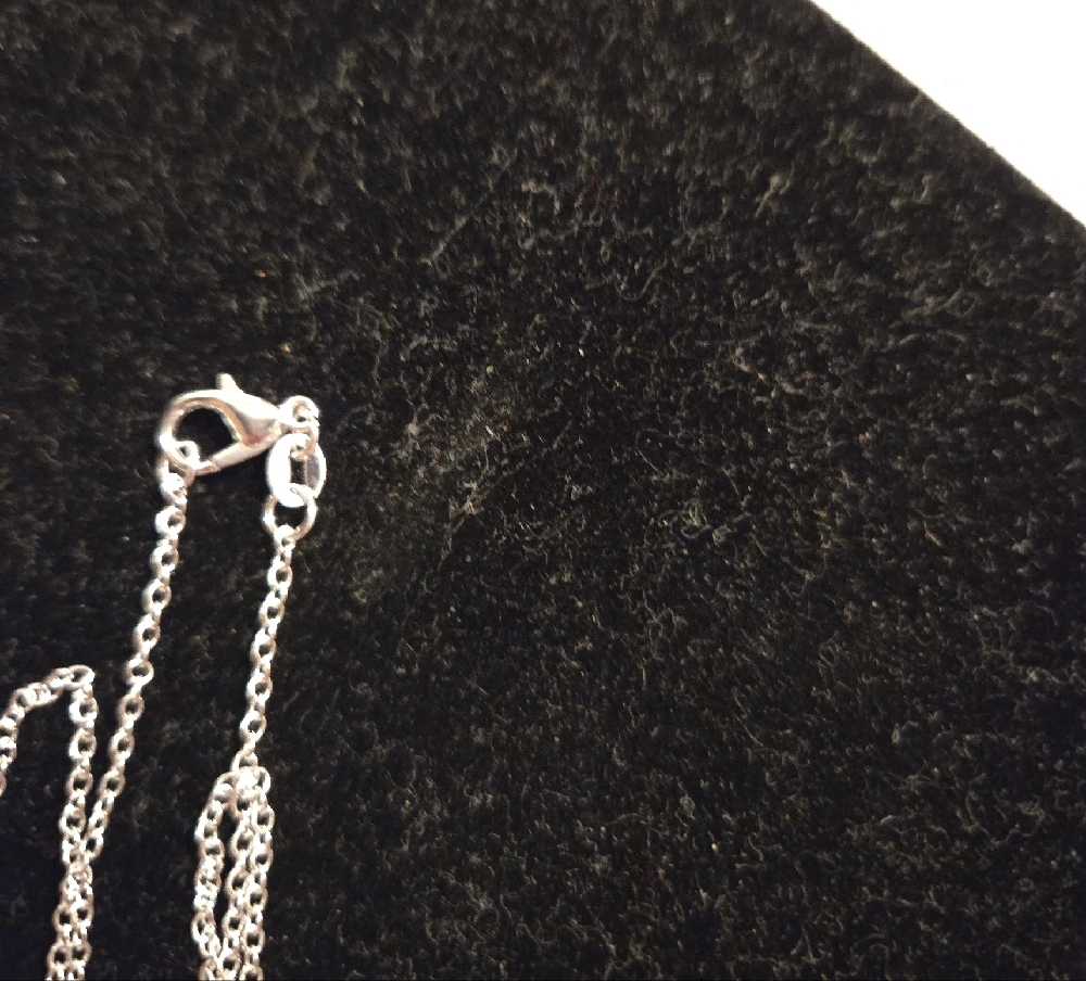 Sterling Silver Pink Moissanite Necklace - Picture 2 of 5